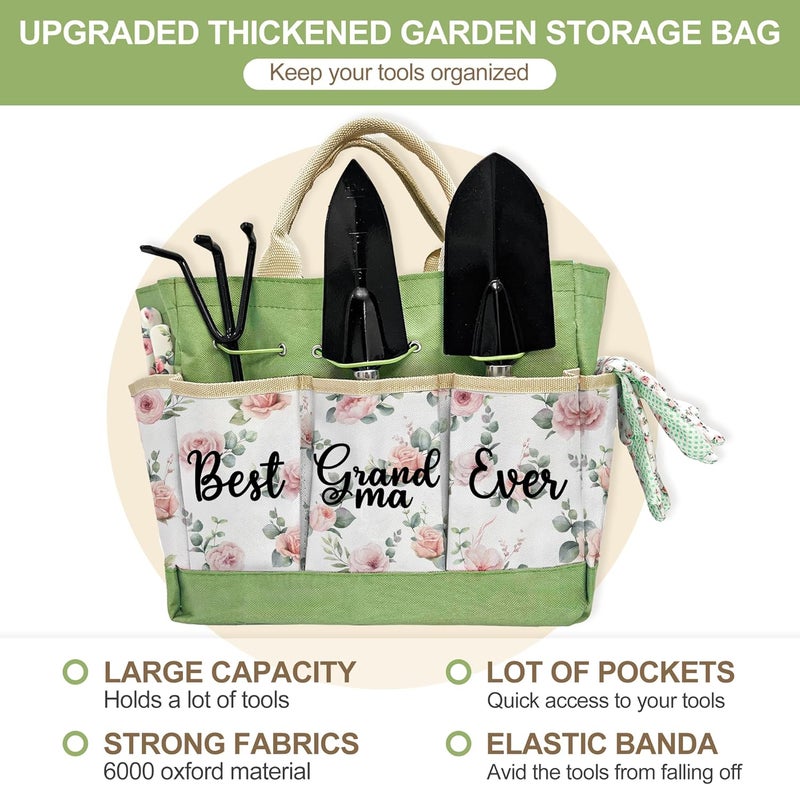 Taesun Gifts for Grandma, Grandma Birthday Gifts from Grandkids Garden Kit Floral Gardening Tools and Durable Garden Tools Organizer Tote, Ideal Gardening Gift for Women - Image 2